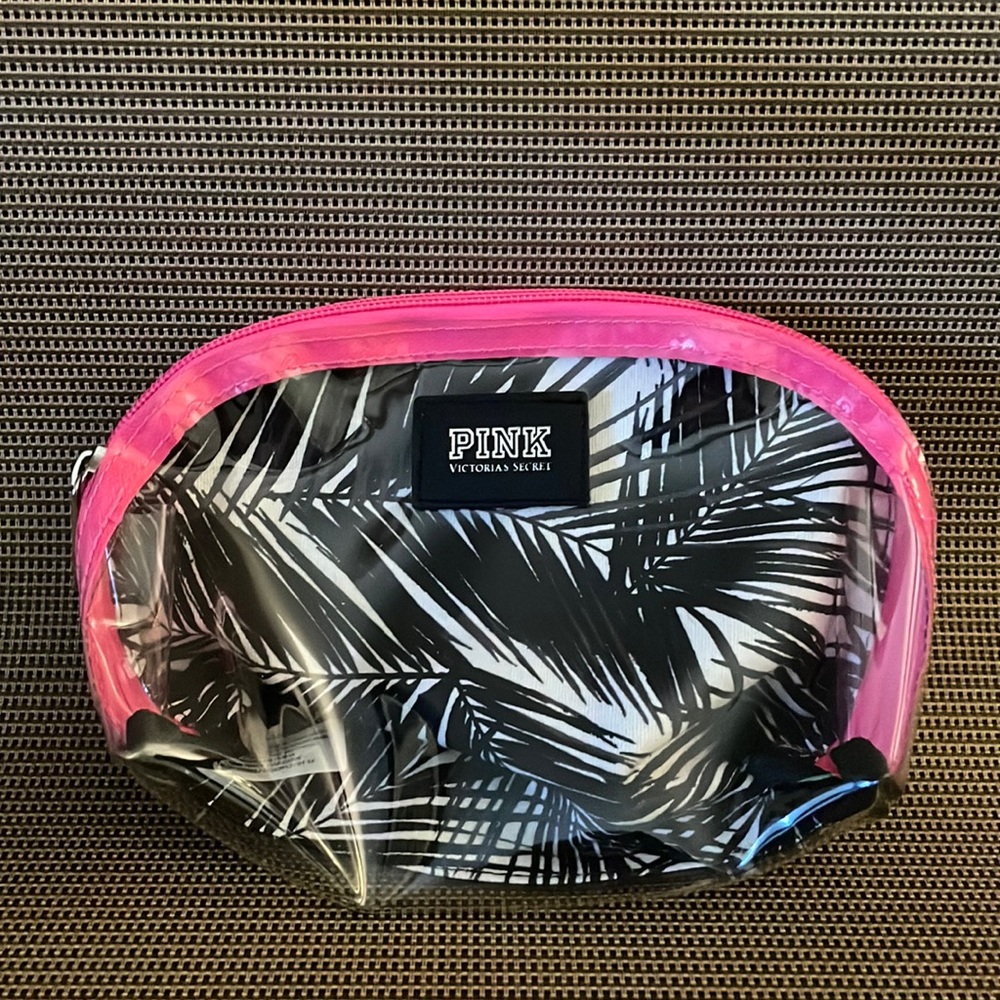 Pink VS small clear clutch